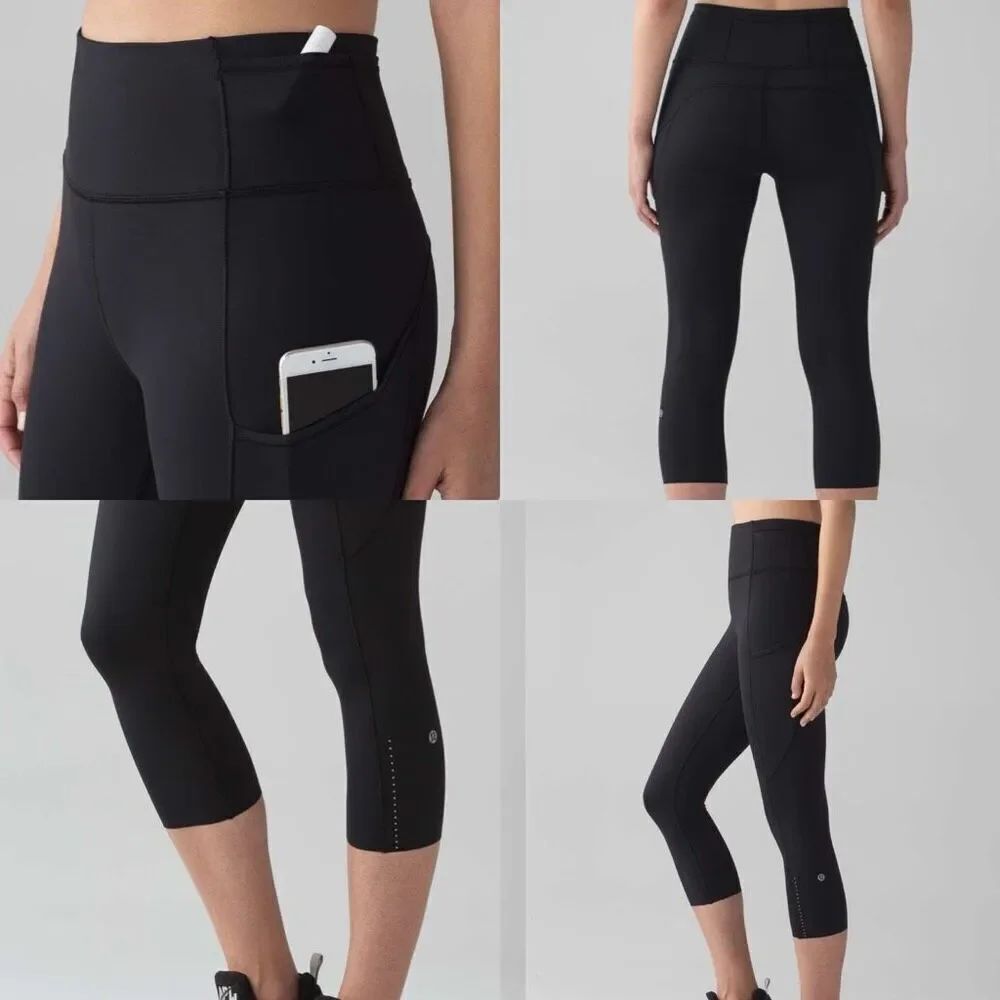 Lululemon Fst & Free Crop II 19" black size 10